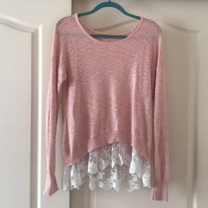 [SOLD]Pink lace sweater